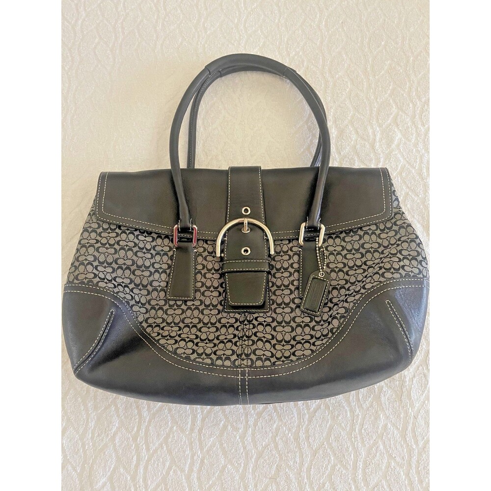 coach VINTAGE Soho Signature C Canvas and Leather Satchel Bag Y2K G35-6388
